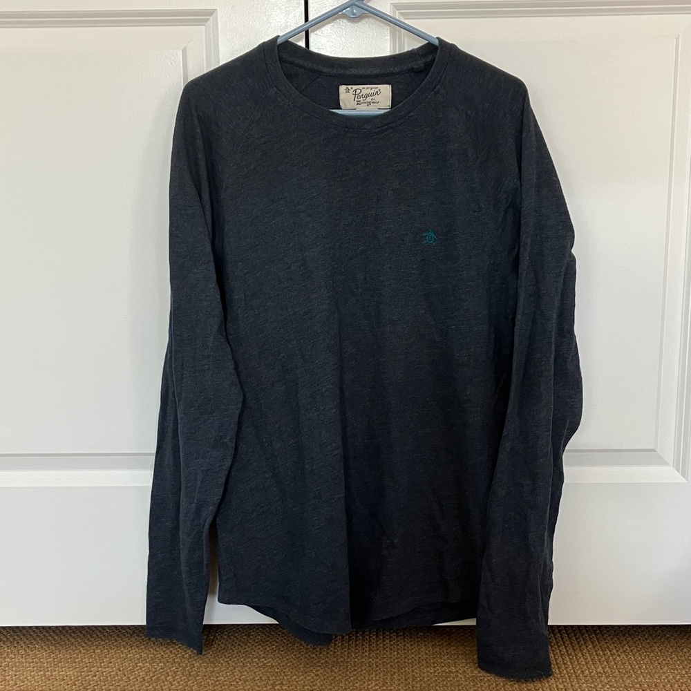 Penguin navy blue long sleeve t-shirt size L